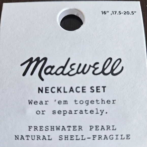 Madewell Pearl Choker & Shell Necklace Set Of 2, Gold/ Cream - Picture 6 of 6